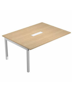 Modulo aggiunta per tavolo riunioni Agorà con piano 160 x 120 cm, in spessore 25 mm, con assenza di spigoli vivi, bordato in abs sp.2 mm. Realizzato in materiale melaminico, classe E1, con finitura antigraffio e antiriflesso. Struttura in metallo, gambe a