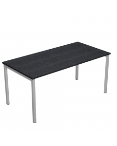 Scrivania con fianchi a ponte in metallo verniciato, dimensioni: L160 x P80 x H72,5cm. Scrivanie con dimensioni conformi alle normative sulla sicurezza dei posti di lavoro in ufficio. Dotate di bordatura dei piani in ABS 2mm antishock ed assenza di spigol