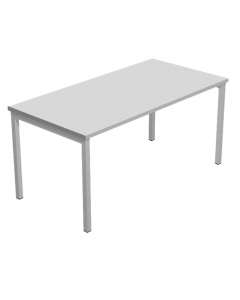 Scrivania con fianchi a ponte in metallo verniciato, dimensioni: L120 x P80 x H72,5cm. Scrivanie con dimensioni conformi alle normative sulla sicurezza dei posti di lavoro in ufficio. Dotate di bordatura dei piani in ABS 2mm antishock ed assenza di spigol