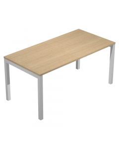 Scrivania con fianchi a ponte in metallo verniciato, dimensioni: L120 x P80 x H72,5cm. Scrivanie con dimensioni conformi alle normative sulla sicurezza dei posti di lavoro in ufficio. Dotate di bordatura dei piani in ABS 2mm antishock ed assenza di spigol