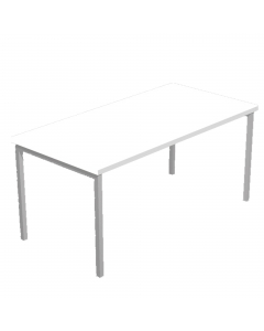 Scrivania con fianchi a ponte in metallo verniciato, dimensioni: L180 x P80 x H72,5cm. Scrivanie con dimensioni conformi alle normative sulla sicurezza dei posti di lavoro in ufficio. Dotate di bordatura dei piani in ABS 2mm antishock ed assenza di spigol