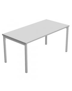 Scrivania con fianchi a ponte in metallo verniciato, dimensioni: L180 x P80 x H72,5cm. Scrivanie con dimensioni conformi alle normative sulla sicurezza dei posti di lavoro in ufficio. Dotate di bordatura dei piani in ABS 2mm antishock ed assenza di spigol
