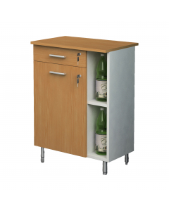 Angolo Ristoro: Set di mobili adatti ad arredare in modo efficacie una piccola zona caffè o ristoro all'interno di aziende, negozi, SPA ecc. In materiale bilaminato nobilitato melaminico conforme alle norme UNI EN classe E1. Antigraffio e antiriflesso. Mo