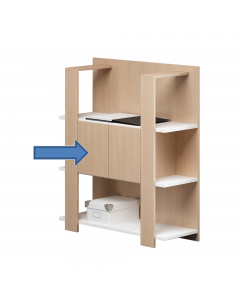Coppia ante a scatto senza maniglia + paretine laterali per librerie Concept. Struttura in truciolare nobilitato melaminico sp.22 mm. Dimensioni: L60 x H36,8cm.