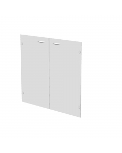 Coppia ante in vetro temperato satinato senza serratura per mobile basso Presto. Dimensioni: L80 x H67cm - spessore 5mm.
