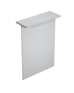 Sopralzo bancone reception L80 x P30 x H115cm in melaminico composto da top (P30 cm - sp. 28 mm - con bordo antiurto in ABS 3 mm) e pannello frontale (H115 cm, sp. 18 mm). Completo di piedini regolabili in altezza. Materiale nobilitato melaminico conforme