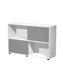 Sistema di librerie ad ante scorrevoli completo di un modulo alto a 5 ante, medio a 3 ante e basso a 3 ante. Ideale per arredare con stile e funzionaità ambienti diversi, da quelli aziendali a quelli domestici. Materiale bilaminato nobilitato melaminico a
