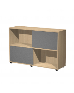 Sistema di librerie ad ante scorrevoli completo di un modulo alto a 5 ante, medio a 3 ante e basso a 2 ante. Ideale per arredare con stile e funzionaità ambienti diversi, da quelli aziendali a quelli domestici. Materiale bilaminato nobilitato melaminico a