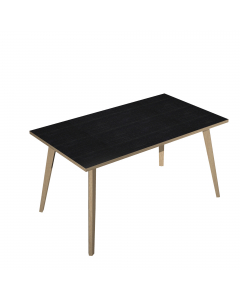 Linea di arredo operativo dal design confortevole ed essenziale caratterizzata dalle preziose gambe in LEGNO MASSELLO inclinate delle scrivanie e dei tavoli rotondi. Robusti piani in melaminico sp. 22 mm con bordo antishock resistente agli urti in ABS 2mm