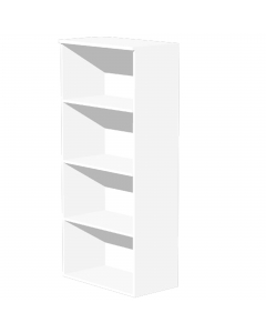 Armadi a giorno o completabili con ante dotate di serratura, disponibili in tre altezze. Top sp. 22mm, struttura sp. 18mm, ripiani riposizionabili da 18mm. Rifiniti posteriormente nello stesso colore della struttura in modo da poter essere utilizzati come