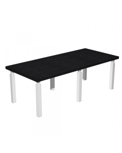 Piano e fianchi sp. 38 mm con bordo antiurto in ABS 3 mm. Piedini regolabili in altezza. Traversa centrale in melaminico spessore 18 mm.
 
Tavolo riunione
L220xP100xH74cm
Gambe bianco lucido