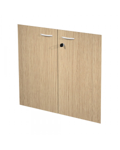 Coppia ante in melaminico con serratura per mobile basso Presto. Dimensioni: L80 x H67cm - spessore 18mm.
