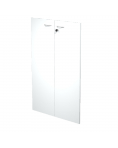 Coppia ante in melaminico con serratura per mobile medio Presto. Dimensioni: L80 x H115cm - spessore 18mm.