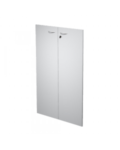 Coppia ante in melaminico con serratura per mobile medio Presto. Dimensioni: L80 x H115cm - spessore 18mm.