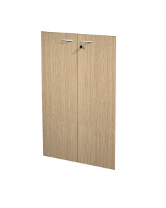 Coppia ante in melaminico con serratura per mobile medio Presto. Dimensioni: L80 x H115cm - spessore 18mm.
