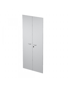 Coppia ante in melaminico con serratura per mobile alto Presto. Dimensioni: L80 x H175cm - spessore 18mm.