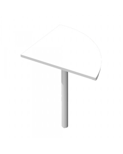 Angolare 90° 80x80cm con gamba di supporto in metallo per scrivanie.