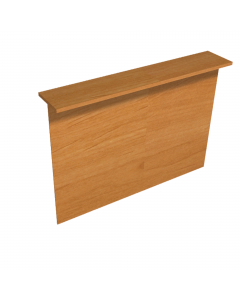 Sopralzo bancone reception L160 x P30 x H115cm in melaminico composto da top (P30 cm - sp. 28 mm - con bordo antiurto in ABS 3 mm) e pannello frontale (H115 cm, sp. 18 mm). Completo di piedini regolabili in altezza. Materiale nobilitato melaminico conform