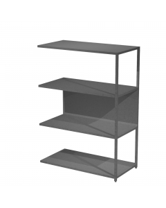 Modulo aggiuntivo per libreria Modular. Struttura in metallo sezione 20x20 mm.  Altezza vano ripiani 370 mm, dietro assemblabile in qualsiasi vano fronte/retro (bifacciale).