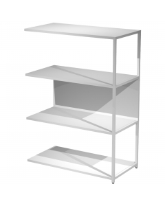 Modulo aggiuntivo per libreria Modular. Struttura in metallo sezione 20x20 mm.  Altezza vano ripiani 370 mm, dietro assemblabile in qualsiasi vano fronte/retro (bifacciale).