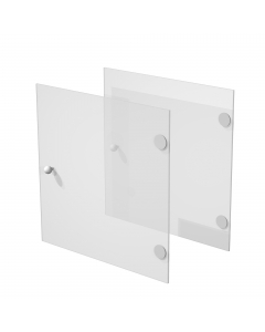 COPPIA ANTINE VETRO SATINATO 32,2x32,1cm spess.4mm per LIBRERIA CASELLARIO RAINBOW