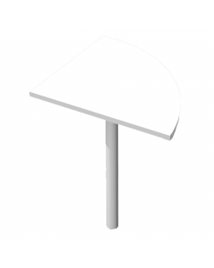ANGOLARE 90° 80x80cm + GAMBA SUPPORTO grigio alluminio per SCRIVANIE EASY.