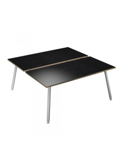 Linea di arredo operativo dal design innovativo e dinamico caratterizzata dalle gambe in metallo cilindriche inclinate delle scrivanie e dei tavoli rotondi. Robusti piani in melaminico sp. 22 mm con bordo antishock resistente agli urti in ABS 3 mm. Gambe 