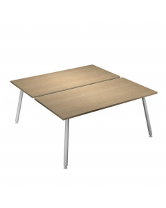 Linea di arredo operativo dal design innovativo e dinamico caratterizzata dalle gambe in metallo cilindriche inclinate delle scrivanie e dei tavoli rotondi. Robusti piani in melaminico sp. 22 mm con bordo antishock resistente agli urti in ABS 3 mm. Gambe 