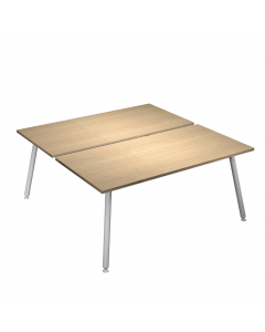 Linea di arredo operativo dal design innovativo e dinamico caratterizzata dalle gambe in metallo cilindriche inclinate delle scrivanie e dei tavoli rotondi. Robusti piani in melaminico sp. 22 mm con bordo antishock resistente agli urti in ABS 3 mm. Gambe 