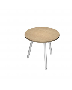 Linea di arredo operativo dal design innovativo e dinamico caratterizzata dalle gambe in metallo cilindriche inclinate delle scrivanie e dei tavoli rotondi. Robusti piani in melaminico sp. 22 mm con bordo antishock resistente agli urti in ABS 3 mm. Gambe 