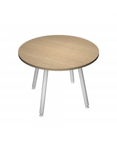 Linea di arredo operativo dal design innovativo e dinamico caratterizzata dalle gambe in metallo cilindriche inclinate delle scrivanie e dei tavoli rotondi. Robusti piani in melaminico sp. 22 mm con bordo antishock resistente agli urti in ABS 3 mm. Gambe 