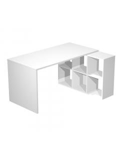 POSTAZIONE HOME-OFFICE L140 x P104 x H72,4cm. Tavolo 140x69cm - H72,4cm. Casellario 104x29,2cm - H 69,8cm. Realizzata in melaminico bilaminato antigraffio e antiriflesso (sp. da 16 a 22 mm). L’ampia superficie di lavoro (140 x 69 cm, sp. 22 mm) è sorretta
