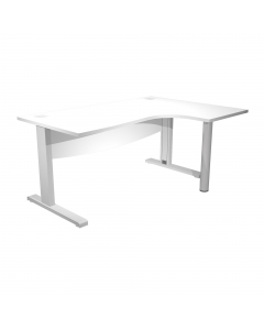 Scrivania Compact destro fianchi metallo ad L180xP120/80/60xh73cm con supporto metal e modesty panel
.