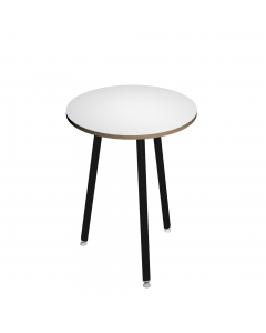 Linea di arredo operativo dal design innovativo e dinamico caratterizzata dalle gambe in metallo cilindriche inclinate delle scrivanie e dei tavoli rotondi. Robusti piani in melaminico sp. 22 mm con bordo antishock resistente agli urti in ABS 3 mm. Gambe 