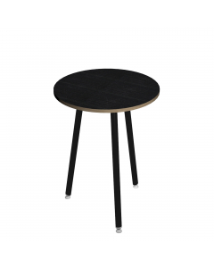 Linea di arredo operativo dal design innovativo e dinamico caratterizzata dalle gambe in metallo cilindriche inclinate delle scrivanie e dei tavoli rotondi. Robusti piani in melaminico sp. 22 mm con bordo antishock resistente agli urti in ABS 3 mm. Gambe 