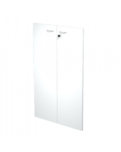 COPPIA ANTE in MELAMINICO con serratura  x libreria alta L76cm