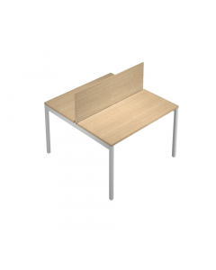 Pannello divisorio opzionale in rovere per scrivanie multiple Agorà. Dimensioni: L120 x H32cm