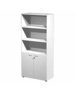 Armadio a 2 ante battenti basse c/serratura. 3 ripiani spostabili + 1 fisso. Dimenzioni: L90 x P45,8 x H200 cm. Linea di armadi componibile particolarmente robusti e stabili, costituiti da struttura alta 200cm e completabili con sopralzo alto 40cm. Grande