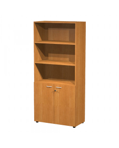 Armadio a 2 ante battenti basse c/serratura. 3 ripiani spostabili + 1 fisso. Dimenzioni: L90 x P45,8 x H200 cm. Linea di armadi componibile particolarmente robusti e stabili, costituiti da struttura alta 200cm e completabili con sopralzo alto 40cm. Grande