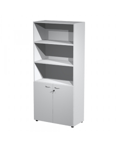 Armadio a 2 ante battenti basse c/serratura. 3 ripiani spostabili + 1 fisso. Dimenzioni: L90 x P45,8 x H200 cm. Linea di armadi componibile particolarmente robusti e stabili, costituiti da struttura alta 200cm e completabili con sopralzo alto 40cm. Grande