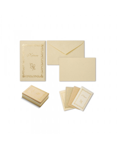 Confezione NATURA composte da 10 buste (100gr) + 10 biglietti (240gr) nel formato 90x140mm.