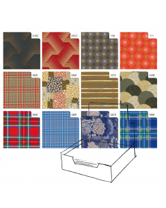 Scatola espositore da 100 fogli di carta patinata da 65gr. Fogli da 70x100cm in fantasie assortite.