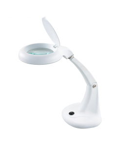 Lampada LED 5,9W inclusa (non sostituibile). Luce bianca 6700K. Garantita per 50mila H. .E' fornita di lenti da 3 diottrie (ingrandimenti 1.75x) senza distorsioni sui lati e lenti da 12 diottrie (ingrandimenti 7x) per uno zoom ottimale. Il LED da 5,9W dif