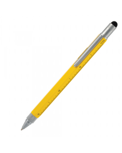 PORTAMINE CON 9 FUNZIONI: SCRITTURA, TOUCH SCREEN, 3 SCALE GRADUATE, RIGHELLO, CACCIAVITE A STELLA, CACCIAVITE A TAGLIO, GOMMA. ASSORTIMENTO IN 3 COLORI NERO, ARGENTO E GIALLO.