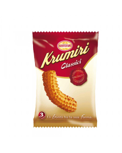 Krumiri Classici confezione 32pz Bistefani
Ingredienti: farina di frumento, zucchero, olio di palma, uova, burro, miele, sale, aromi. 
 Può contenere frutta a guscio e soia.