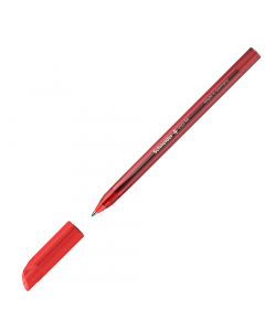 Penna a sfera con inchiostro Gelco, tecnologia brevettata da Schneider, che consente la scorrevolezza di una penna gel ma senza macchiare e senza rinunciare alla durevolezza. Fusto trasparente. Cappuccio dello stesso colore del fusto, munito di piccolo cl