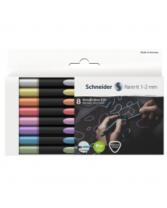 Pennarello Metallic ideale per scrittura e decorazioni con dettagli metalizzati. Inchiostro metallizzato di alta qualità per risultati notevoli. Punta 1-2mm. Non è necessario agitare o esercitare pressione alcuna. Asciugatura rapida e inodore. Colori asso