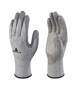 Guanti TRICOT ECONOCUT. Fibra alte prestazioni,   Spalmatura poliuretano su palmo e punta delle dita. Finezza 13. Colore : Grigio. Certificato CE. Conforme a EN ISO 21420:2020, EN388:2016+A1:2018.