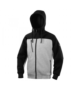 Felpa con cappuccio fisso a zip intera, che unisce stile e calore. 3 tasche esterne con zip e 2 tasche interne. Su ordinazione tutte le taglie da S a 3XL.