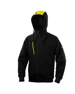 Felpa con cappuccio fisso a zip intera, che unisce stile e calore. 3 tasche esterne con zip e 2 tasche interne. Su ordinazione tutte le taglie da S a 3XL.